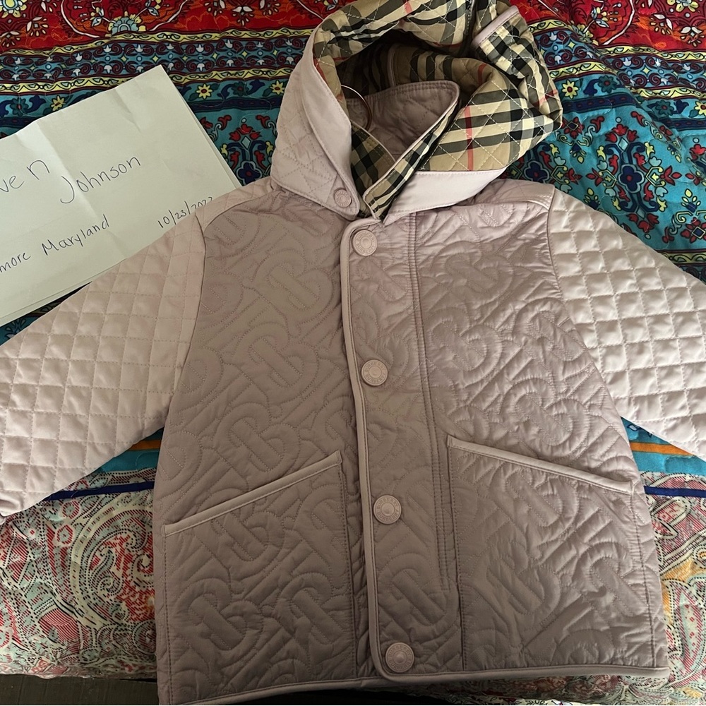 Baby Girls Burberry Quilted Jacket